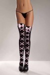 Pink Cross Bones Thigh Highs