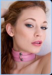 Pink Bound Leather Collar